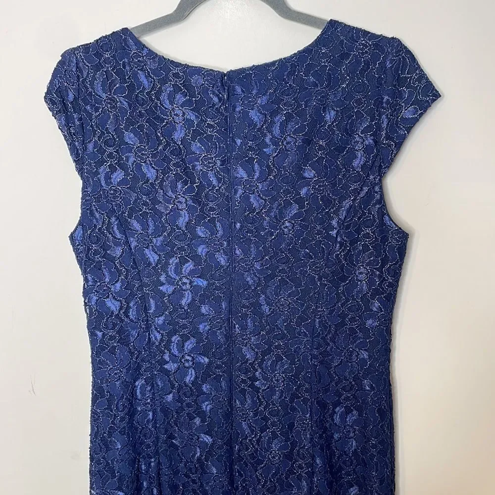 Alex Evenings Blue Lace Gown Size 12